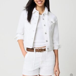 J Crew Women's White Denim Jacket